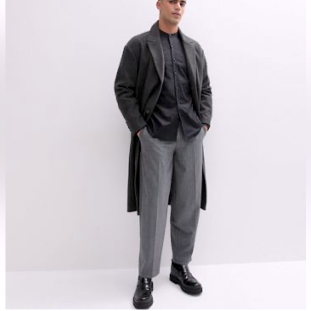 Canali Harry Rosen Italian Cashmere Wool Blend Classic Black Overcoat Size L